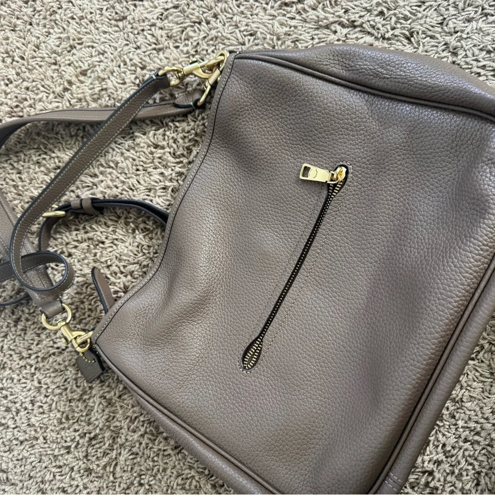 Coach Taupe Leather Shoulder Bag - Picture 3 of 4